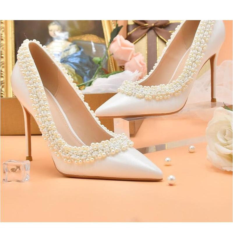 Pearl Wedding Shoes | White Heels