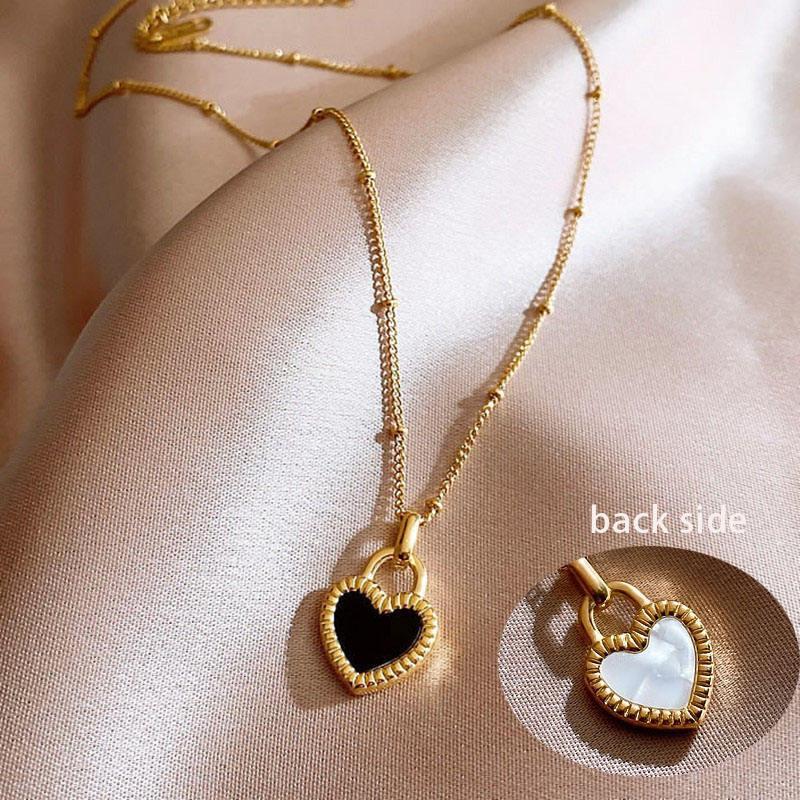 Fashion Necklace | minimalist Pendant | Double Sided Heart Necklace | Birthday Gifts
