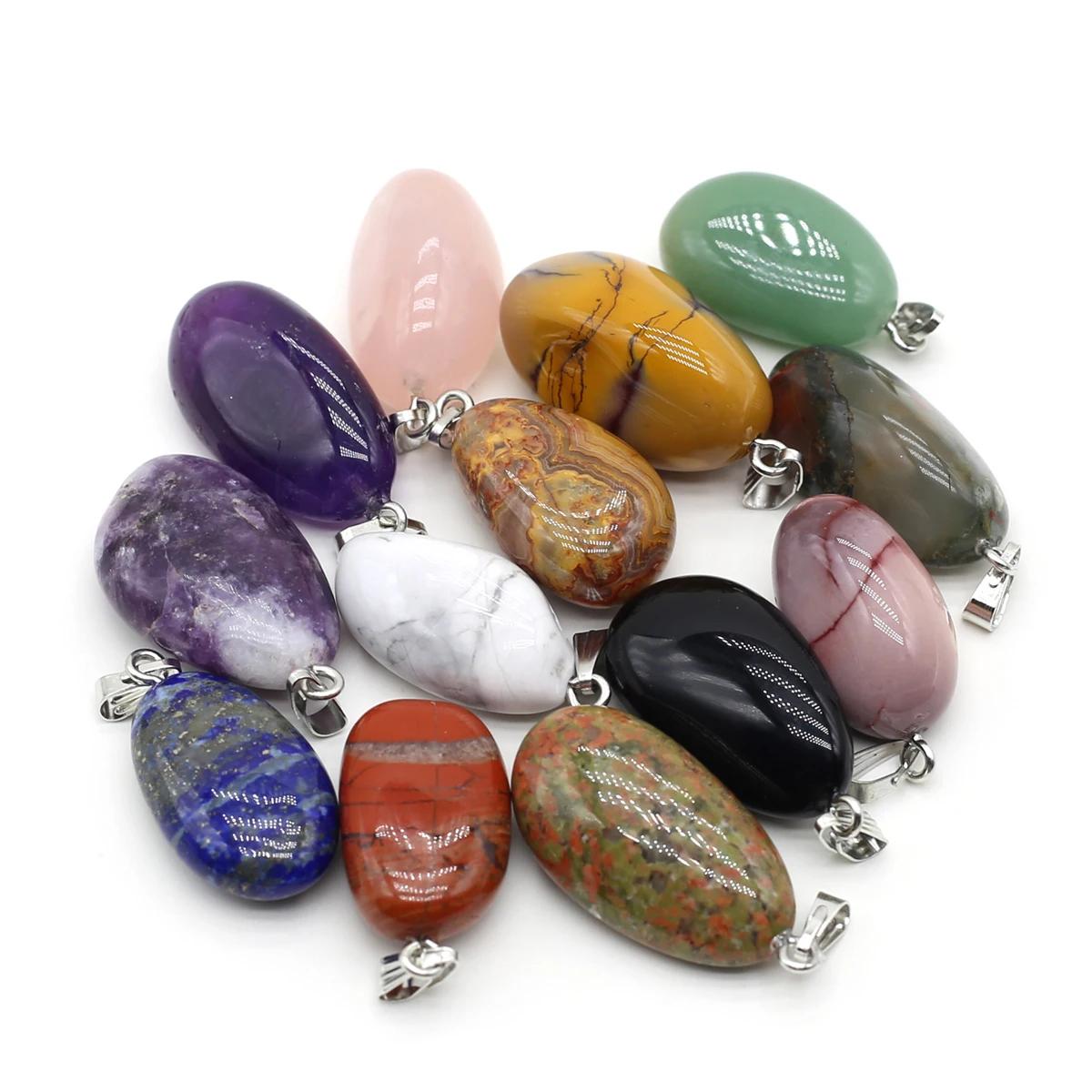 Natural Gemstone Pendant | Crystal Necklace | Natural Stone Charms | 10 Pcs Lot