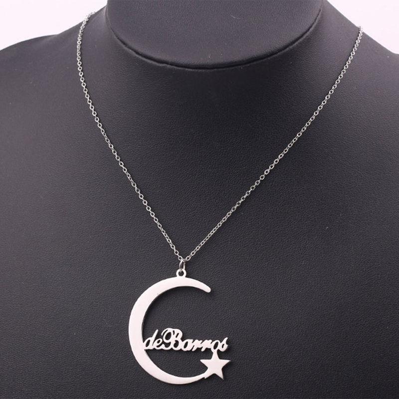 Crescent Moon Necklace | Nameplate Choker Necklaces | Personalized Gift