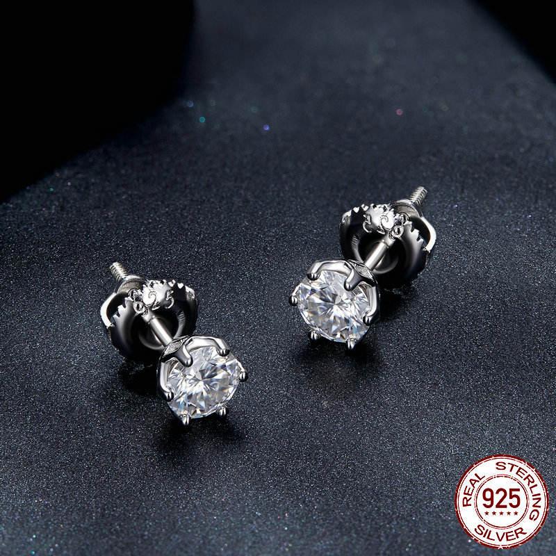 Moissanite Stud Earrings | 925 Silver Earrings | sterling silver Earrings | Round Ear Jewelry