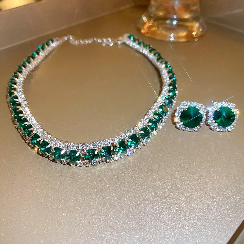Green Crystal Necklace | Necklace Set