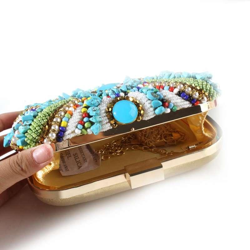 Beaded Purse | Unique Bridal Clutch | Evening Clutch Bags | Multi color Clutch | Party Purse