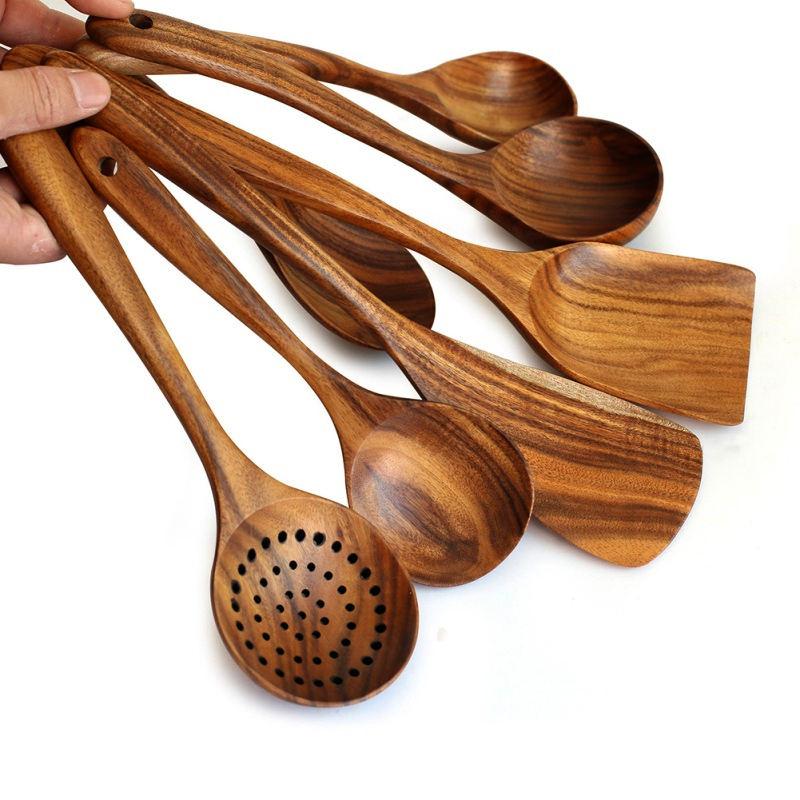 Wooden Spoons for Cooking | Kitchen Accessory | Wooden Utensil Set | Housewarming Gifts | 1-7 Pcs Set