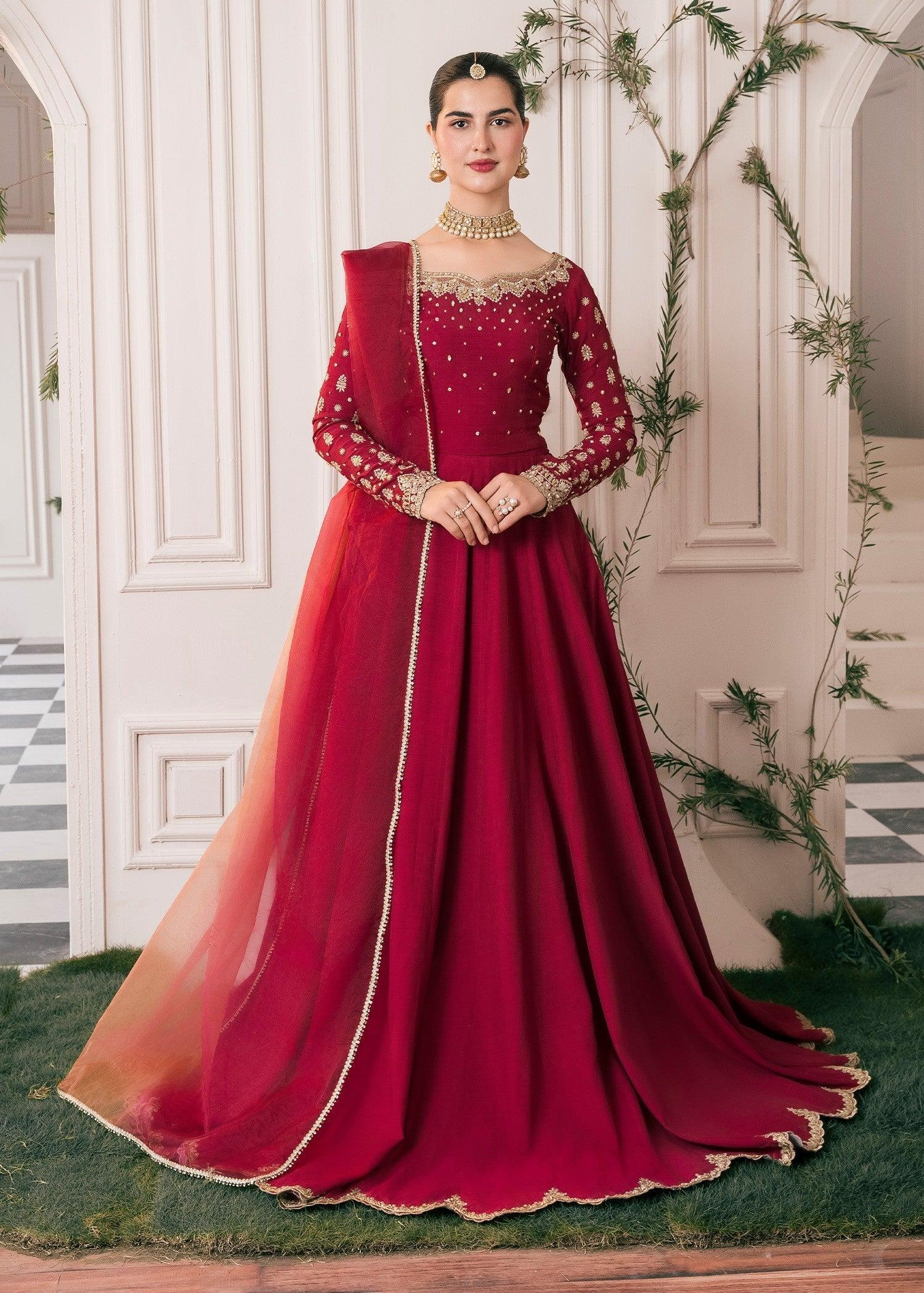 Long Sleeves Dresses | Red Dress | Party Wear Formal Dress | Ladies Wedding Clothes | Formal Lehenga